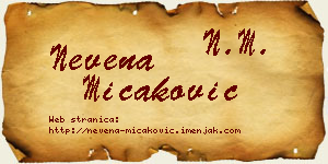 Nevena Micaković vizit kartica